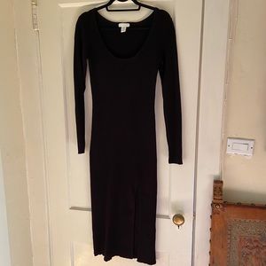 Scoop Neck Midi Sweater Dress